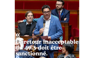 Budget 2026 : le retour inacceptable du 49.3 doit être sanctionné