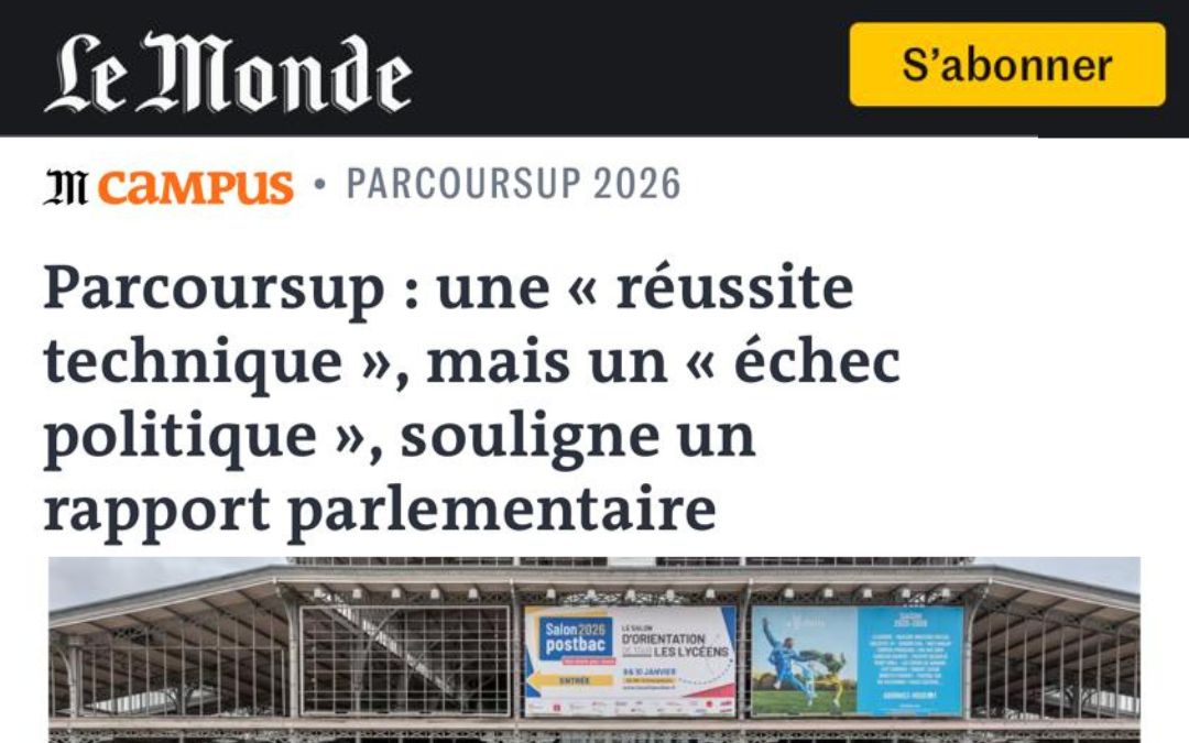 Article LE MONDE sur Parcoursup